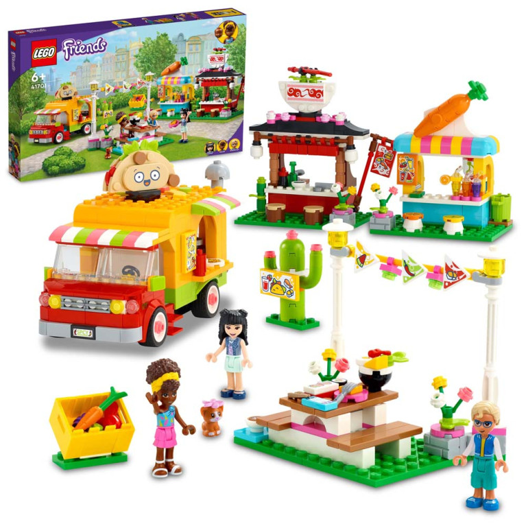 LEGO Friends - Street Food Market 41701 - Voorkant Doos met Set
