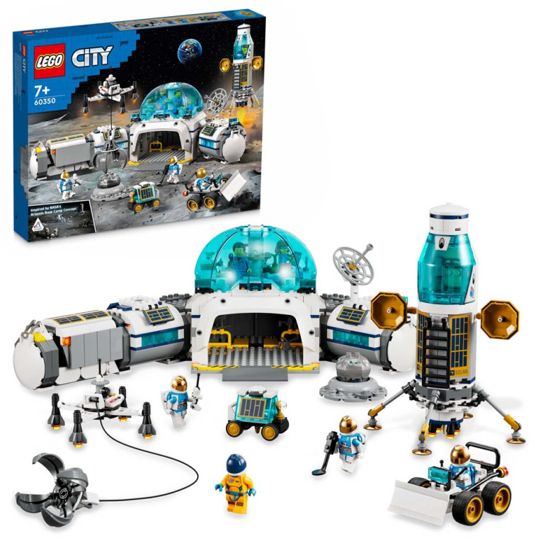 LEGO City - Lunar Research Base 60350  - Voorkant Doos met Set