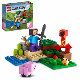 LEGO Minecraft - The Creeper Ambush 21177 - Voorkant Doos met Set