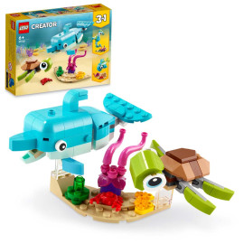 LEGO Creator - Dolphin & Turtle 31128 - Voorkant Doos met Set