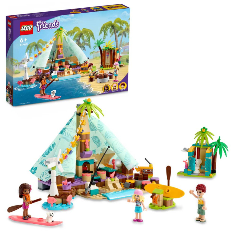 LEGO Friends - Glamping on the Beach 41700 - Voorkant Doos met Set