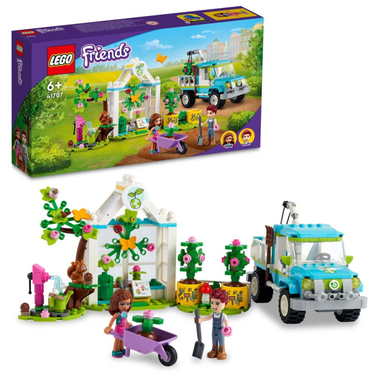 LEGO Friends - Tree Planting Vehicle 41707 - Voorkant Doos met Set