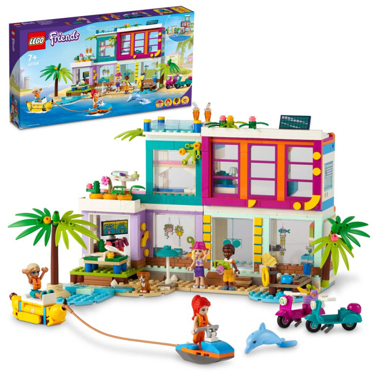 LEGO Friends - Cottage on the Beach 41709  - Voorkant Doos met Set