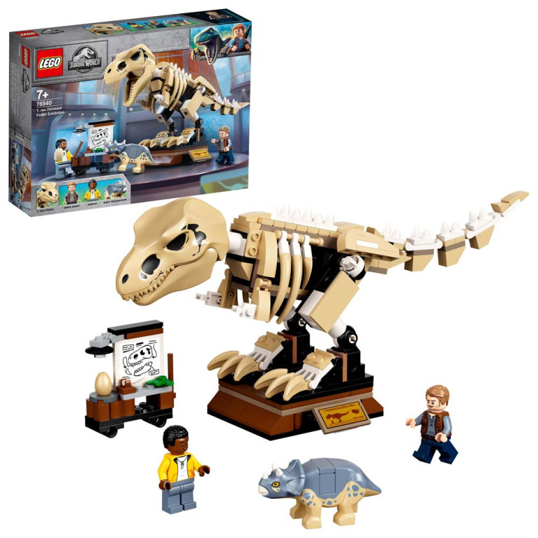 LEGO Jurassic World - T. rex Dinosaur Fossil Exhibition 76940 - Voorkant Doos met Set